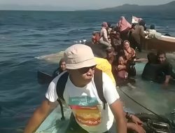 Kapal Tenggelam di Perairan Bibinoi Halsel, Puluhan Penumpang Terapung Menunggu Pertolongan
