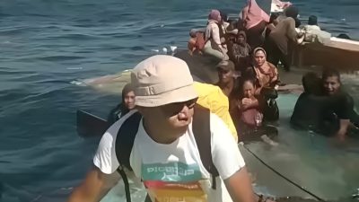 Kapal Tenggelam di Perairan Bibinoi Halsel, Puluhan Penumpang Terapung Menunggu Pertolongan